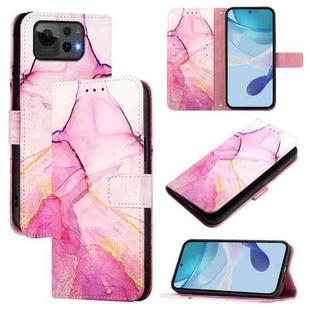 For Asus Zenfone 12 Ultra PT003 Marble Pattern Flip Leather Phone Case(Pink Purple Gold)