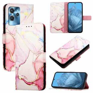 For Oukitel C32 PT003 Marble Pattern Flip Leather Phone Case(Rose Gold)