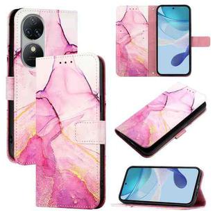 For Oukitel C38 PT003 Marble Pattern Flip Leather Phone Case(Pink Purple Gold)