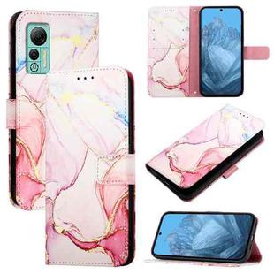 For Ulefone Note 14 PT003 Marble Pattern Flip Leather Phone Case(Rose Gold)