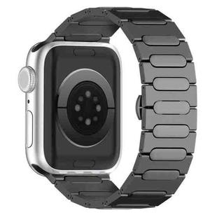 For Apple Watch SE 2023 44mm Oval Butterfly Buckle Titanium Alloy Watch Band(Grey)