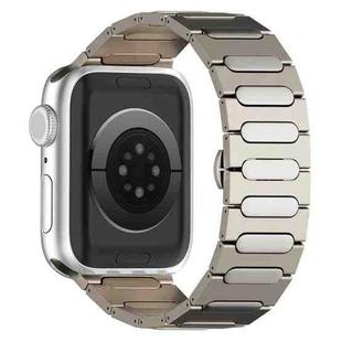 For Apple Watch SE 2023 44mm Oval Butterfly Buckle Titanium Alloy Watch Band(Titanium)