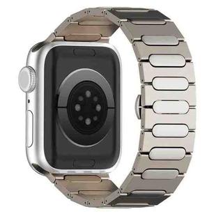 For Apple Watch Series 9 45mm Oval Butterfly Buckle Titanium Alloy Watch Band(Titanium)