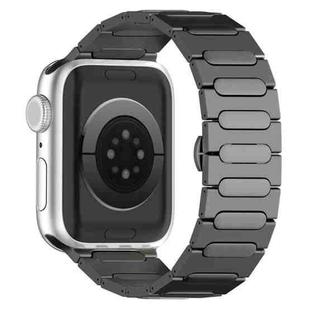 For Apple Watch SE 2022 44mm Oval Butterfly Buckle Titanium Alloy Watch Band(Grey)