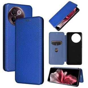 For vivo V30e Carbon Fiber Texture Flip Leather Phone Case(Blue)
