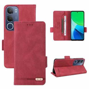 For vivo Y19s Magnetic Clasp Leather Phone Case(Red)