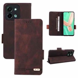 For vivo Y28 4G Magnetic Clasp Leather Phone Case(Brown)