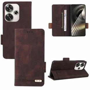 For Xiaomi Redmi Turbo 3 Magnetic Clasp Leather Phone Case(Brown)