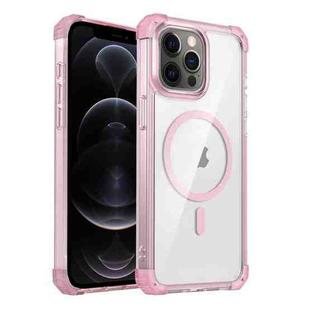 For iPhone 12 Pro Transparent MagSafe Magnetic Phone Case(Pink)