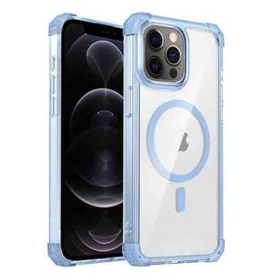 For iPhone 12 Pro Transparent MagSafe Magnetic Phone Case(Blue)