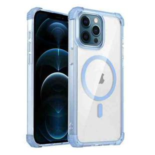 For iPhone 12 Pro Max Transparent MagSafe Magnetic Phone Case(Blue)