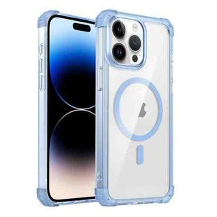 For iPhone 14 Pro Transparent MagSafe Magnetic Phone Case(Blue)