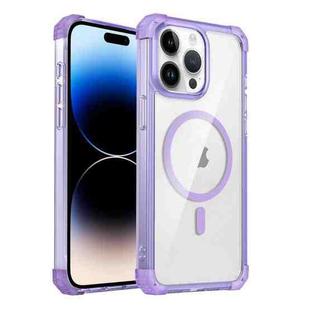 For iPhone 14 Pro Transparent MagSafe Magnetic Phone Case(Purple)