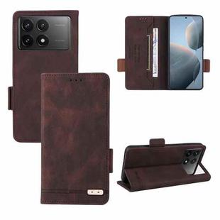 For Xiaomi Poco F6 Pro Magnetic Clasp Leather Phone Case(Brown)