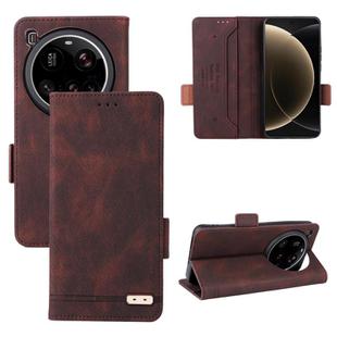For Xiaomi 15 Ultra Magnetic Clasp Leather Phone Case(Brown)
