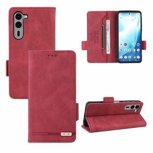 For Fujitsu Arrows F-51E We2 Plus Magnetic Clasp Leather Phone Case(Red)