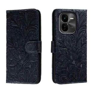 For vivo iQOO Z9X Lace Flower Embossing Flip Leather Phone Case(Dark Blue)