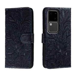 For vivo S18 Lace Flower Embossing Flip Leather Phone Case(Dark Blue)