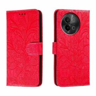 For vivo S18E Lace Flower Embossing Flip Leather Phone Case(Red)