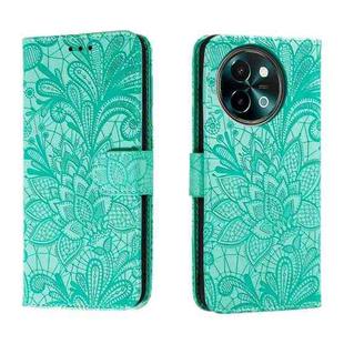 For vivo Y38 Lace Flower Embossing Flip Leather Phone Case(Green)