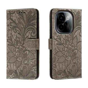 For vivo Y200 5G Lace Flower Embossing Flip Leather Phone Case(Grey)