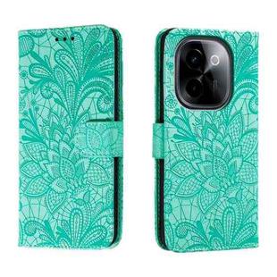 For vivo Y200 5G Lace Flower Embossing Flip Leather Phone Case(Green)