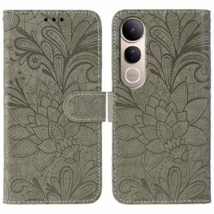 For vivo V50 Lite 5G Lace Flower Embossing Flip Leather Phone Case(Grey)