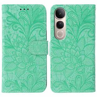 For vivo V50 Lite 5G Lace Flower Embossing Flip Leather Phone Case(Green)