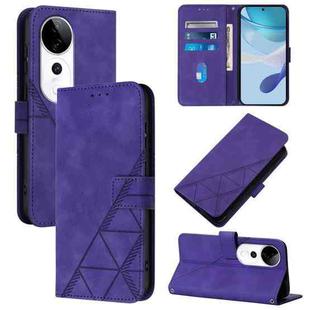 For vivo S19 Pro Crossbody 3D Embossed Flip Leather Phone Case(Purple)