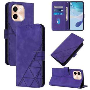 For vivo Y28 4G Crossbody 3D Embossed Flip Leather Phone Case(Purple)