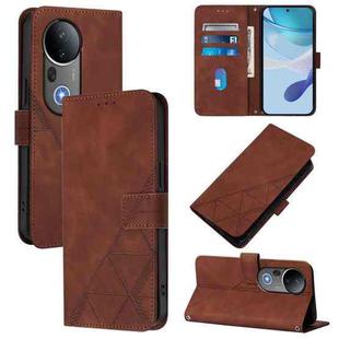 For vivo S20 Pro Crossbody 3D Embossed Flip Leather Phone Case(Brown)