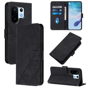For vivo S30 Pro mini Crossbody 3D Embossed Flip Leather Phone Case(Black)