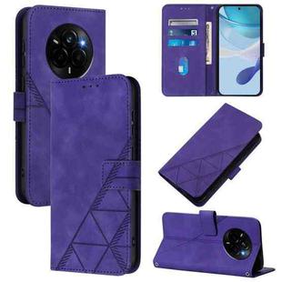 For Realme Narzo 80 Pro Crossbody 3D Embossed Flip Leather Phone Case(Purple)