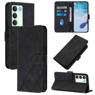 For Realme V70 5G / C75 5G Crossbody 3D Embossed Flip Leather Phone Case(Black)