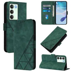 For Realme V70 5G / C75 5G Crossbody 3D Embossed Flip Leather Phone Case(Green)