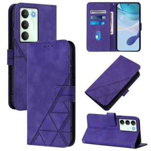 For Realme V70 5G / C75 5G Crossbody 3D Embossed Flip Leather Phone Case(Purple)