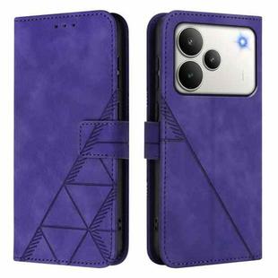 For Realme P4 5G Crossbody 3D Embossed Flip Leather Phone Case(Purple)