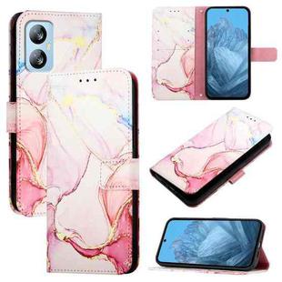 For Blackview A52 PT003 Marble Pattern Flip Leather Phone Case(Rose Gold)