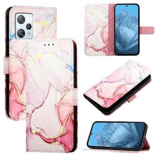 For Blackview A53 PT003 Marble Pattern Flip Leather Phone Case(Rose Gold)