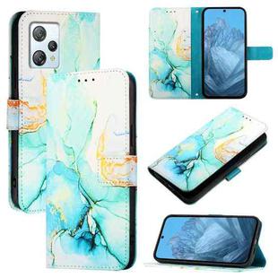 For Blackview A53 PT003 Marble Pattern Flip Leather Phone Case(Green)
