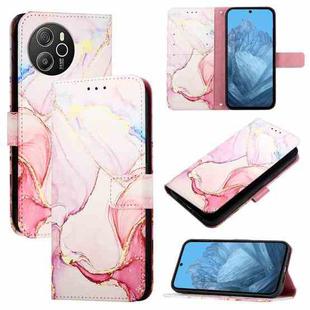 For Blackview Shark 8 PT003 Marble Pattern Flip Leather Phone Case(Rose Gold)