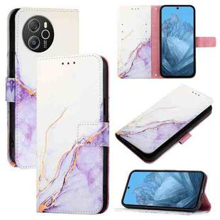 For Blackview Shark 8 PT003 Marble Pattern Flip Leather Phone Case(White Purple)