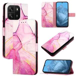 For Blackview Wave 6C PT003 Marble Pattern Flip Leather Phone Case(Pink Purple Gold)