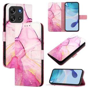 For Blackview Oscal Flat 1C PT003 Marble Pattern Flip Leather Phone Case(Pink Purple Gold)