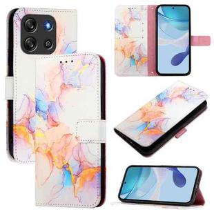 For Blackview Oscal Flat 1C PT003 Marble Pattern Flip Leather Phone Case(Galaxy Marble White)