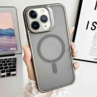 For iPhone 11 Pro Max J3 Magsafe Frame Bracket Shockproof Phone Case(Grey)