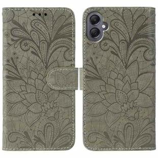 For Samsung Galaxy A06 4G / 5G Lace Flower Embossing Flip Leather Phone Case(Grey)