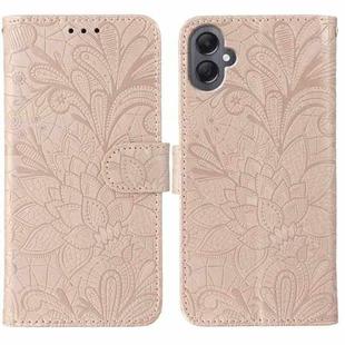 For Samsung Galaxy A06 4G / 5G Lace Flower Embossing Flip Leather Phone Case(Rose Gold)