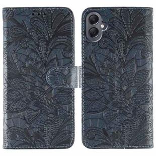 For Samsung Galaxy A06 4G / 5G Lace Flower Embossing Flip Leather Phone Case(Dark Blue)