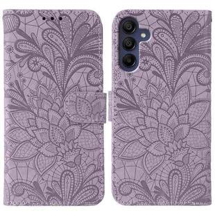 For Samsung Galaxy A16 4G / 5G / A26 5G Lace Flower Embossing Flip Leather Phone Case(Purple)